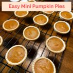 Mini pumpkin pies on a cooling rack