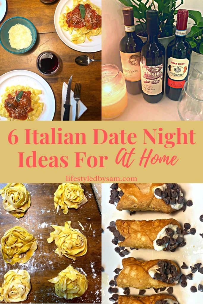 Pinterest Pin of 6 Italian Date Night Ideas For At Home