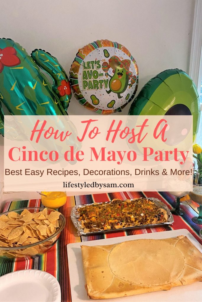 Cinco de Mayo Party Foods and Desserts arranged on a table with decorations