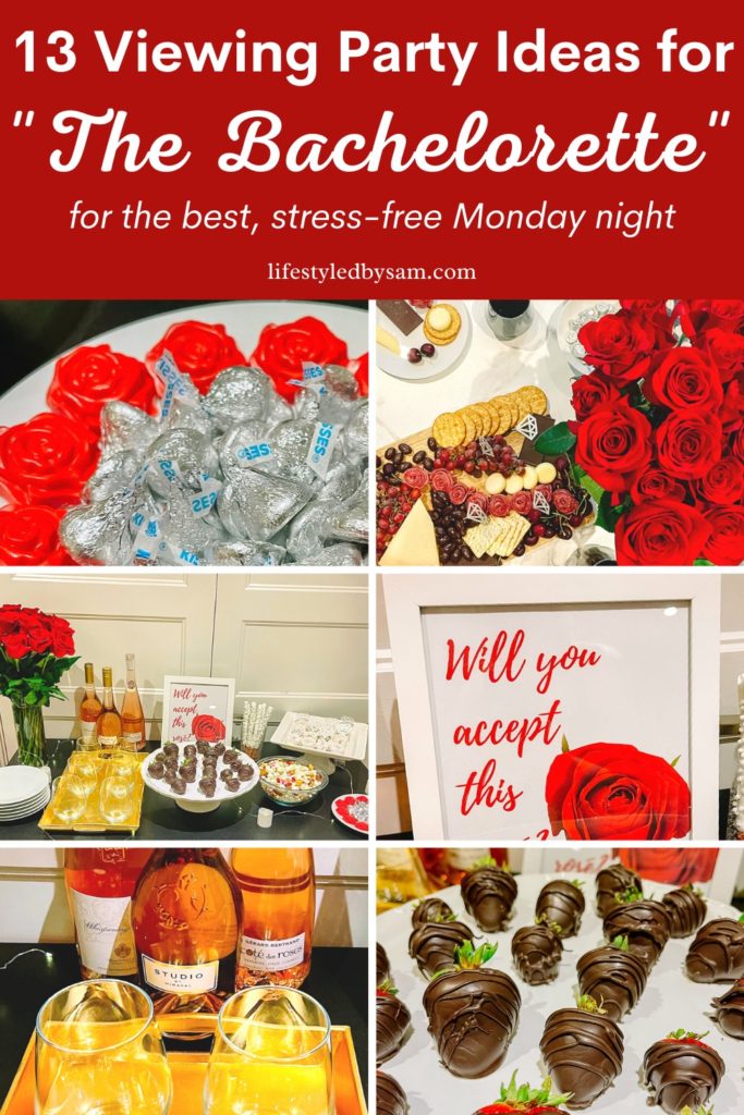 Pinterest Pin of 13 Viewing Party Ideas for The Bachelorette for the best-stress free monday night