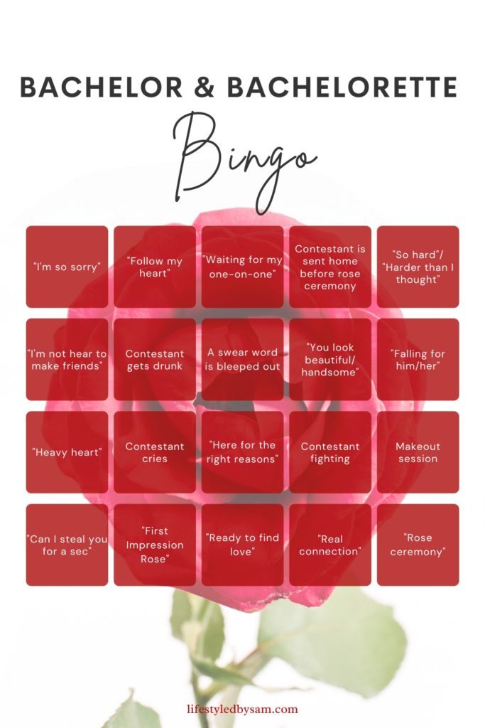 Image of The Bachelor & The Bachelorette Bingo Card