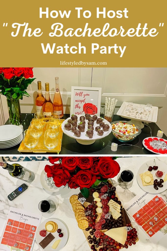 Pinterest Pin of How To Host The Bachelorette Watch Party