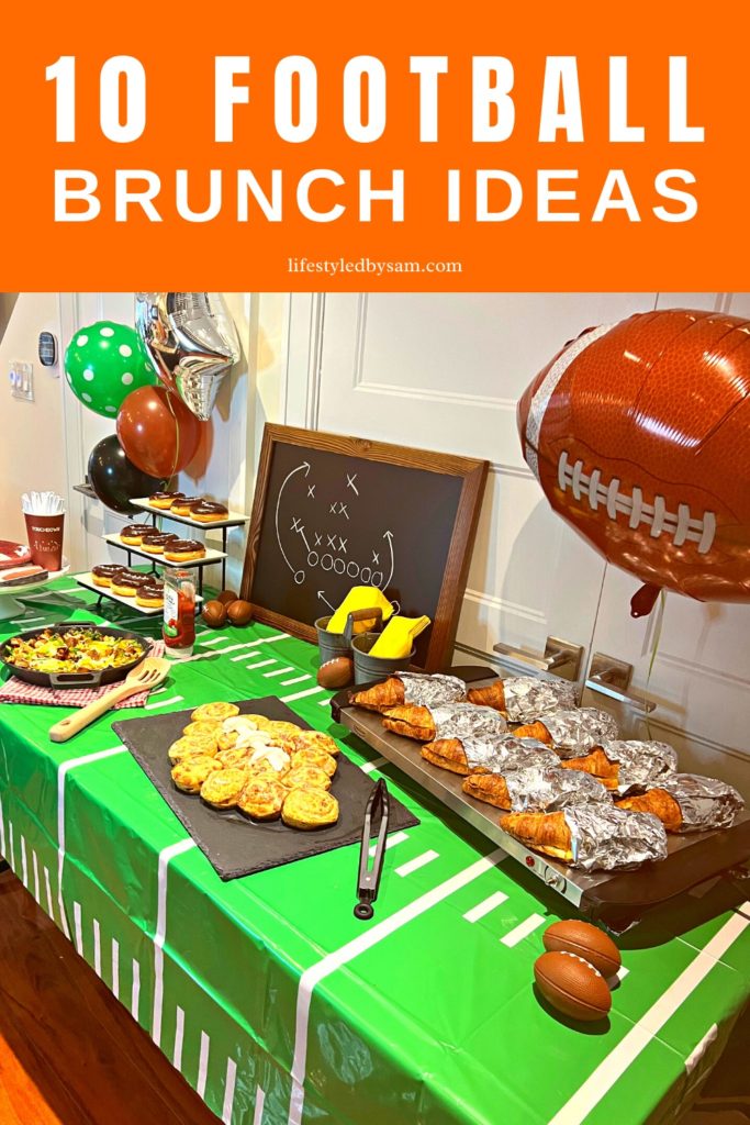 Pinterest pin of 10 football brunch ideas