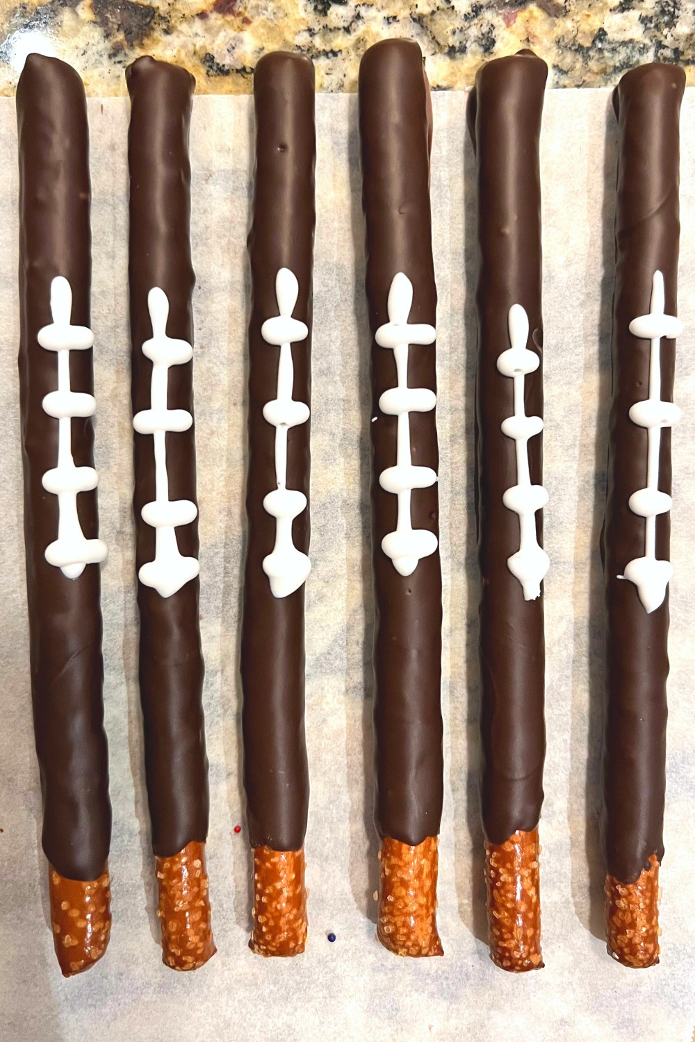 Football Chocolate Pretzel Rods Lifestyled By Sam