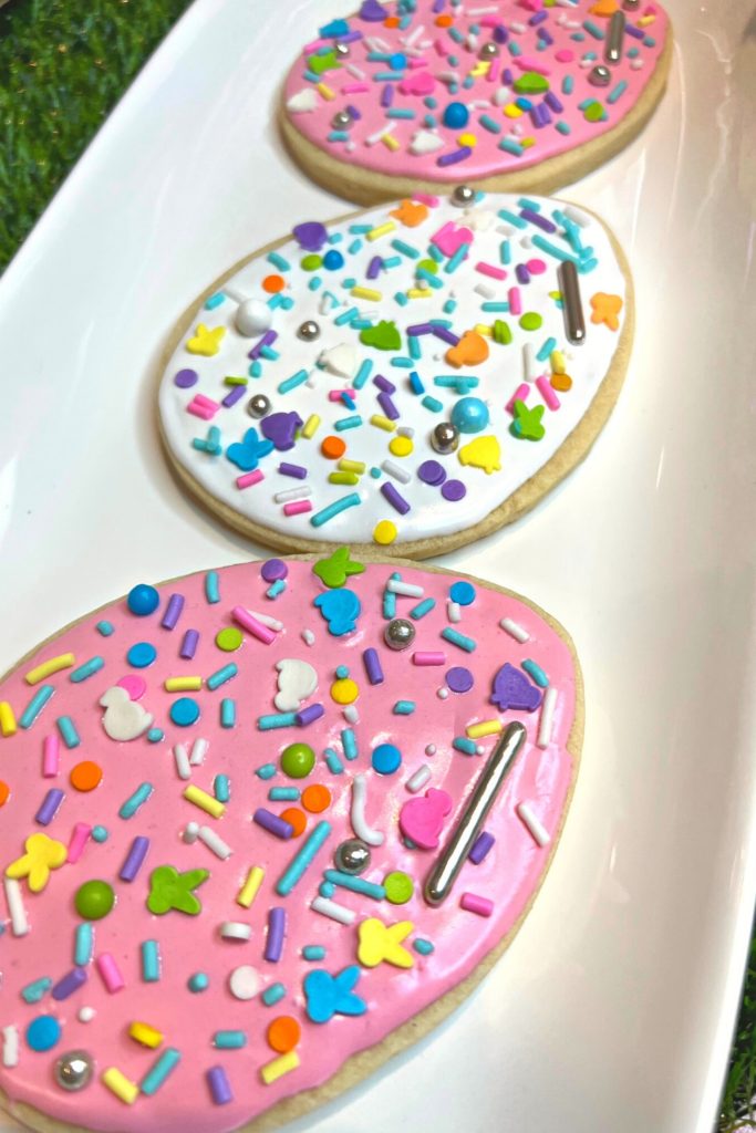 Easter Sugar Cookies Decorated On An Easter Dessert Table